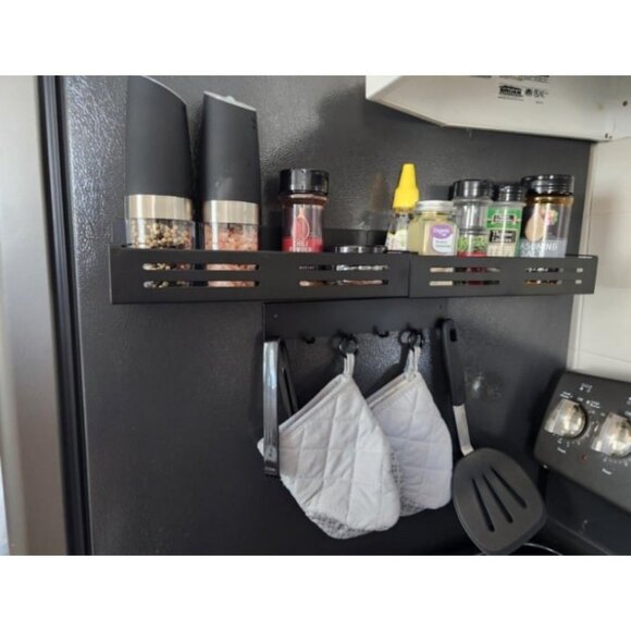 Fridge Side Organizers Magnetic Spice Racks for Refrigerator with 6-Hooks - Picture 1 of 1